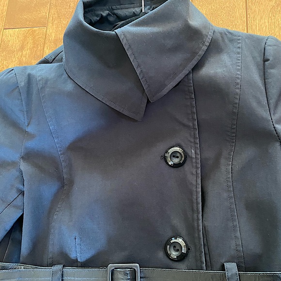Mackage Izzy Black trench coat with leather - Picture 5 of 11